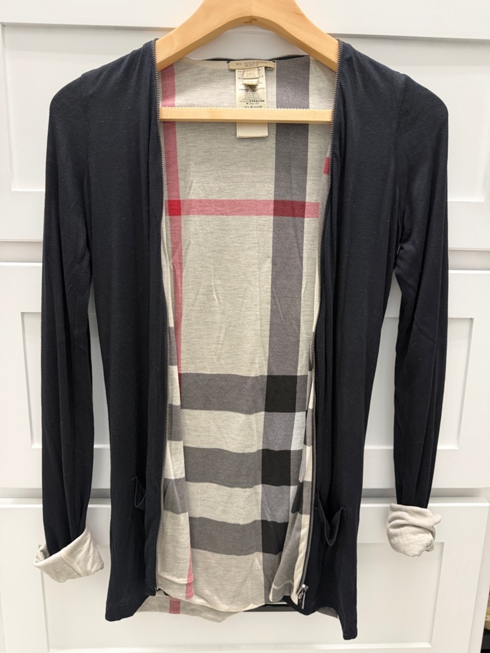 Burberry Black Open-Front Cardigan